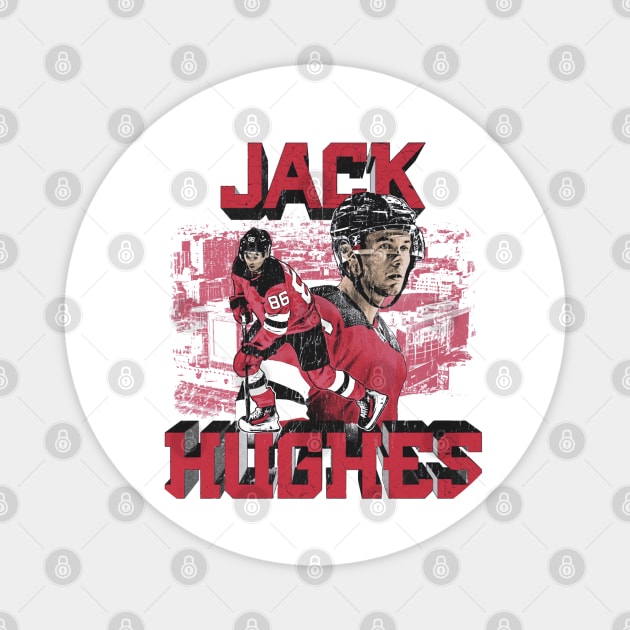 Jack Hughes New Jersey Block Magnet by ClarityMacaws